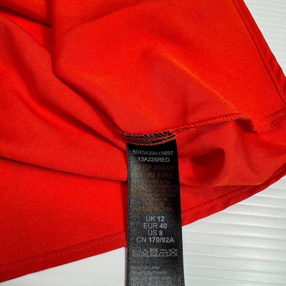 Cowl Neck Camisole Red Satin Slip Tank Women's 8 Y2K Summer Party Date Night - Picture 12 of 16